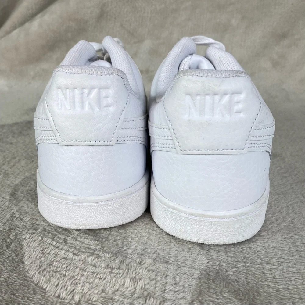Nike Court Vision Next Nature Mens Sneakers Shoes 11 Triple White Leather NEW - Picture 7 of 10